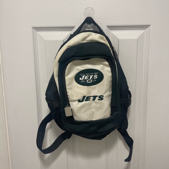 Nfl Apparel Handbags - Jets Black and White Backpack